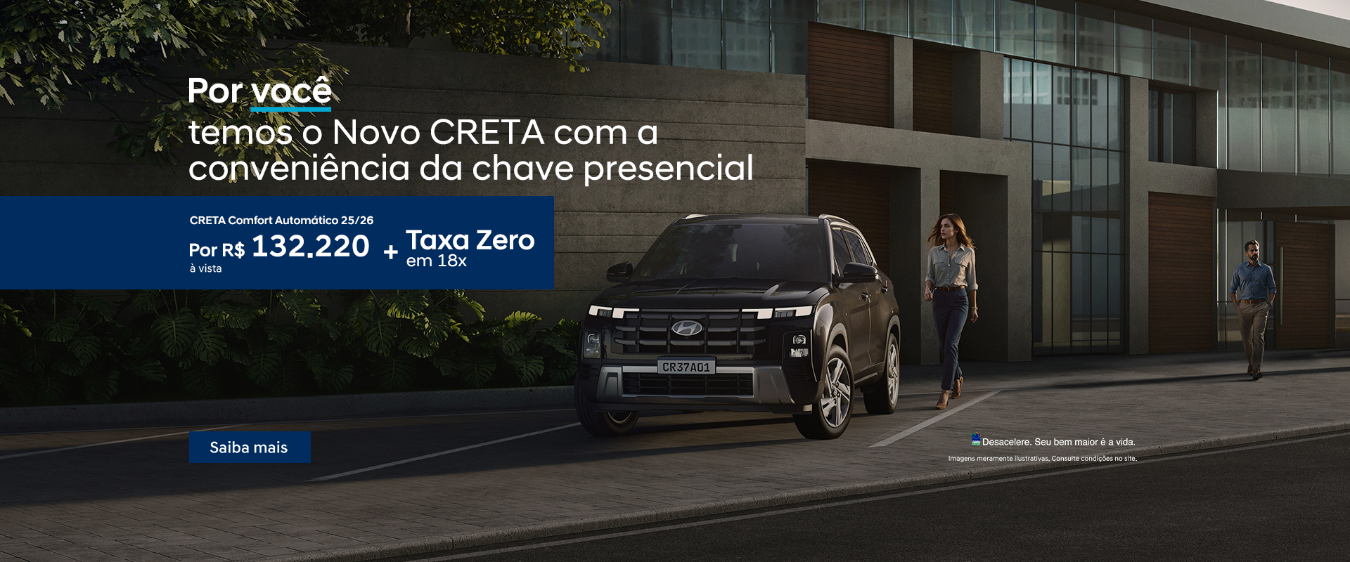 Oferta Hyundai: CRETA Comfort AT 25/26 - Por R$ 132.220 + taxa zero em até 18x