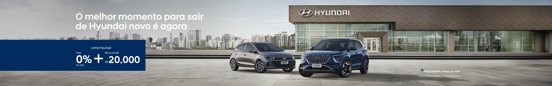 Linha Hyundai taxa 0% + Bônus de até 16.500