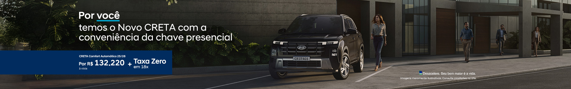 Oferta Hyundai: CRETA Comfort AT 25/26 - Por 132.220 + taxa zero em até 18x