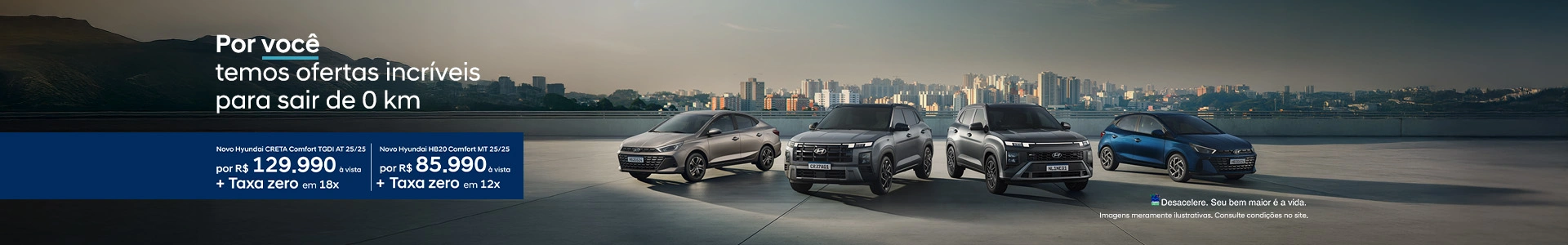 Novo Hyundai CRETA Comfort TGDI AT 25/25 - Por R$ 129.990 à vista + Taxa Zero em 18x