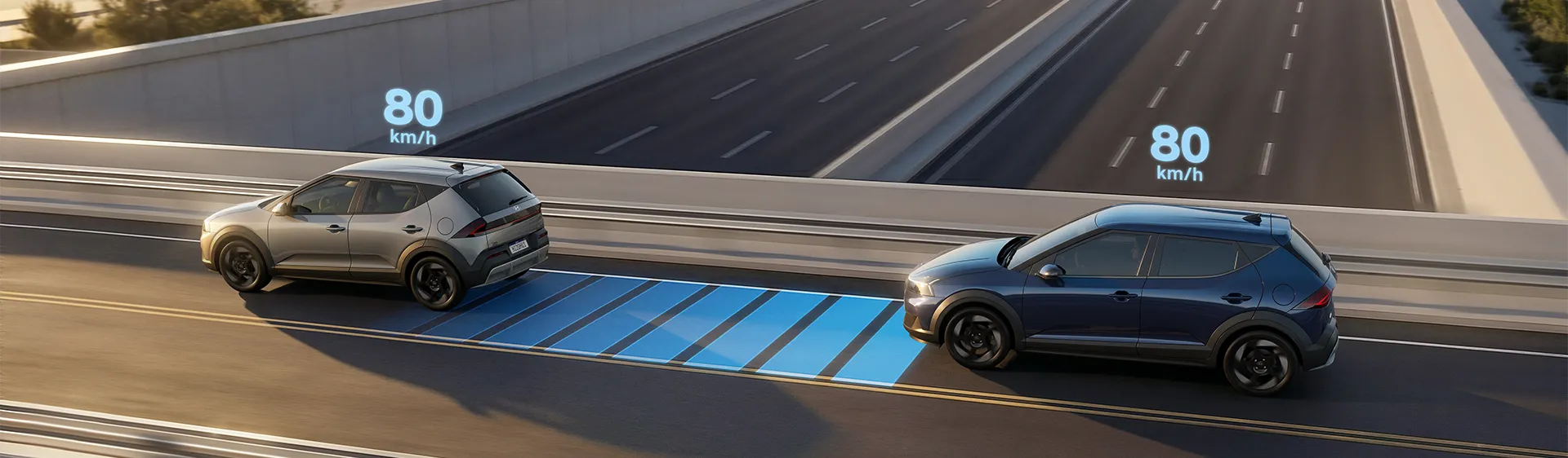Tecnologia de Controle de Velocidade Adaptativo sendo demonstrada no Novo Hyundai i20.